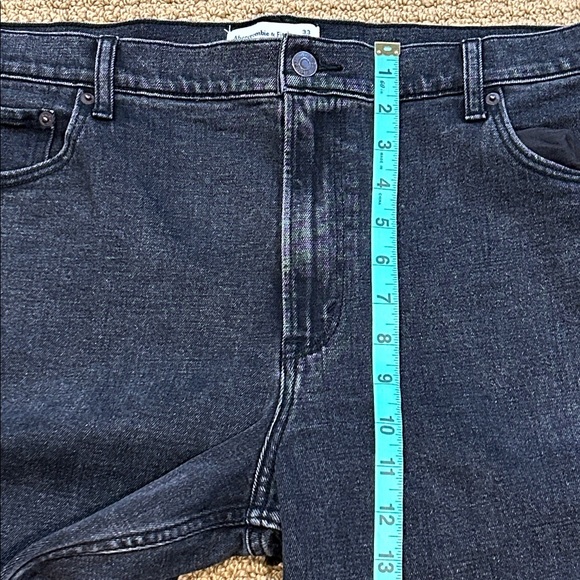 Abercrombie & Fitch The Skinny High Rise Jeans size 33 Black Wash Split Seams - Picture 11 of 14